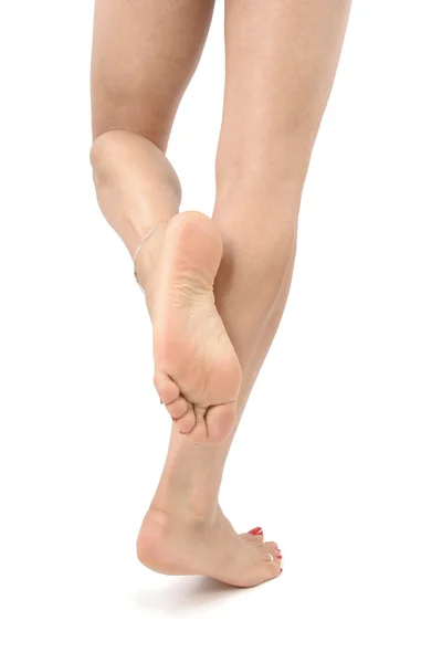 Nogi kobieta na białym tle nad białym — Zdjęcie stockowe