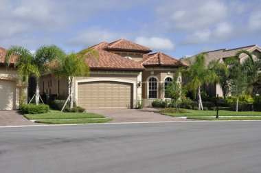 Typical modern home in Florida clipart