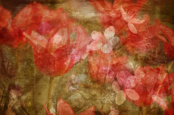 Мистецький гранжевий квітковий фон — стокове фото
