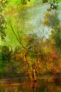 Art grunge landscape clipart