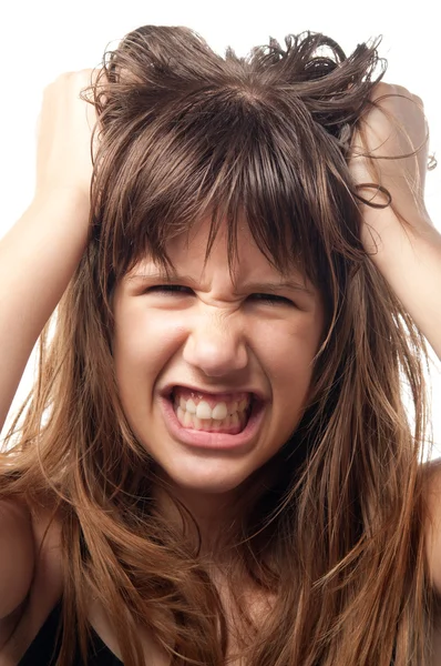 Wütendes und frustriertes Teenager-Mädchen — Stockfoto