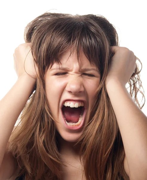 Chica adolescente enojada y frustrada — Foto de Stock