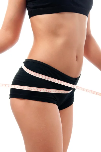 Dettaglio del corpo femminile giovane e magro — Foto Stock