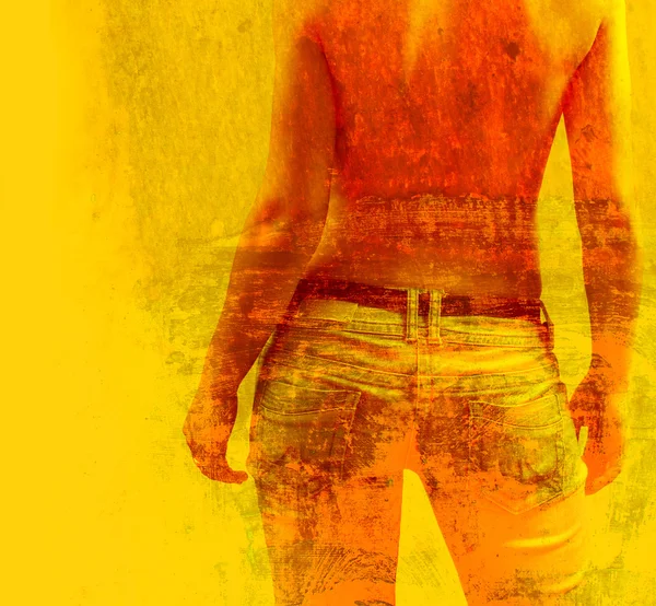 stock image Art grunge background in orange, yellow and red colors