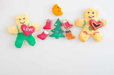 Beautifully decorated cookies representing celebration of Christmas clipart