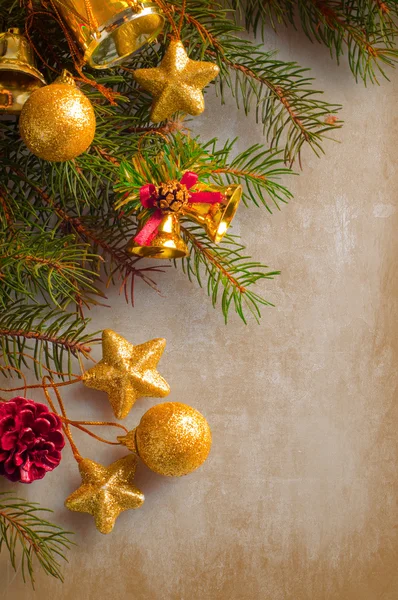 Красивая рождественская рамка с винтажной текстурой — стоковое фото