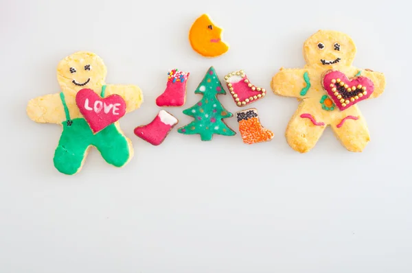Vackert dekorerade cookies som representerar julfirandet — Stockfoto