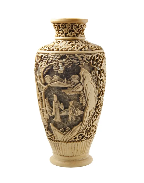 Beautiful chinese vase made of ivory — Stock Photo, Image