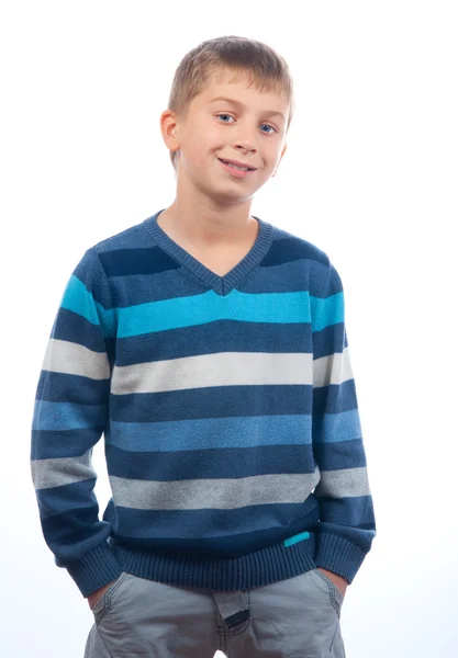 Handsome teenage boy smiling while posing — Stock Photo, Image