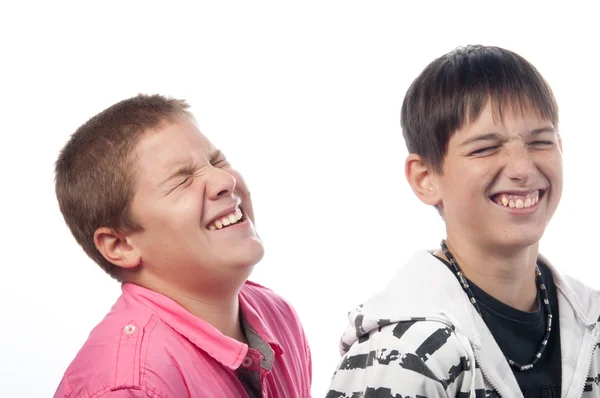 Dos amigos riendo en voz alta — Foto de Stock