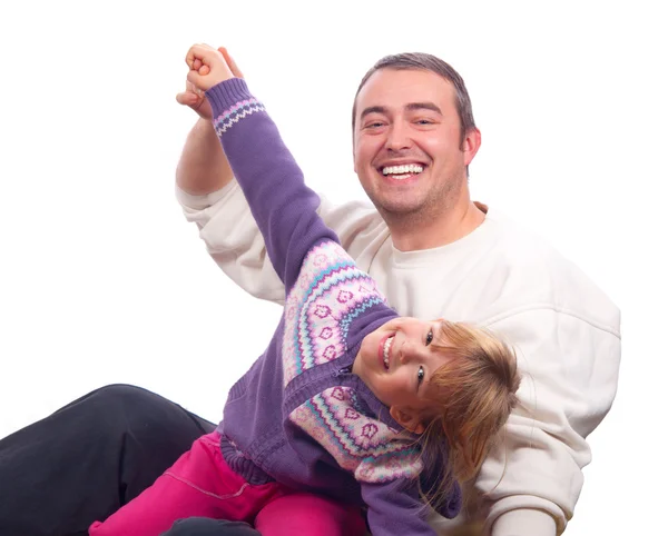 Otec a dcera se spolu baví — Stock fotografie