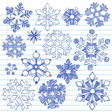 Snowflakes Winter Holiday Sketchy Notebook Doodles clipart