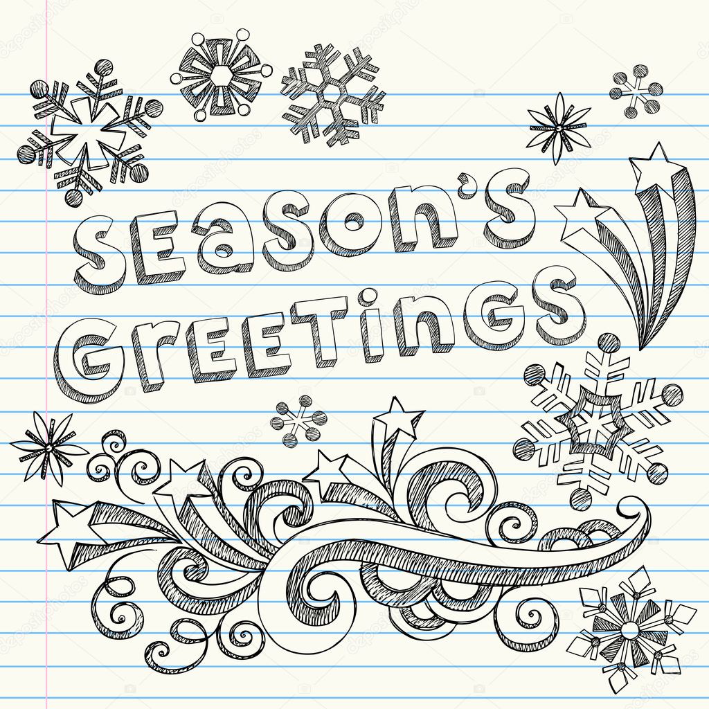 Season's Greetings Winter Sketchy Notebook Doodles