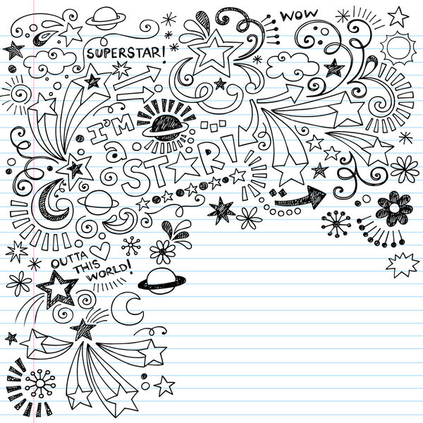 Inky Scribble Marker Superstar Doodles Vector