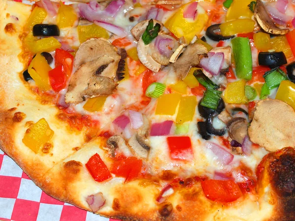 Closeup of a Fresh and Healthy Vegetable Pizza