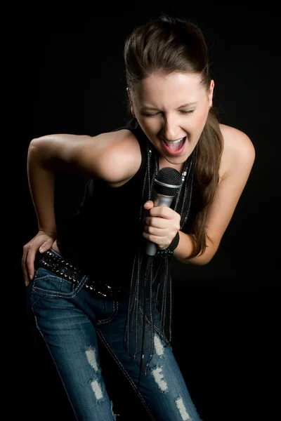 Karaoke Woman — Stock Photo, Image