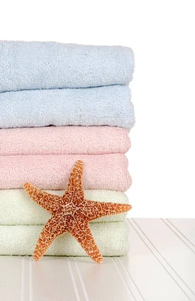 Towels with star fish — Stock Photo, Image
