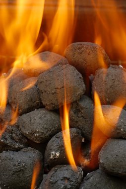 Charcoal barbecue briquettes clipart