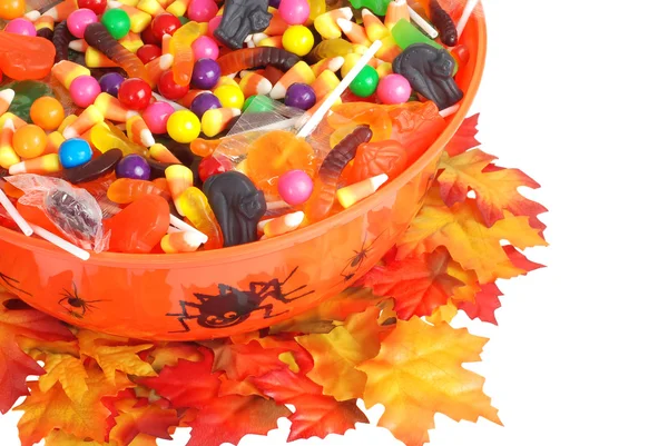 Pohled shora halloween cukroví mísa — Stock fotografie