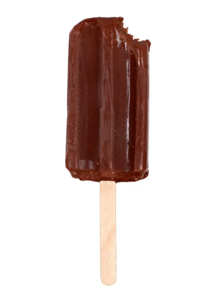 Bite from chocolate fudge popsicle — Stock Photo, Image
