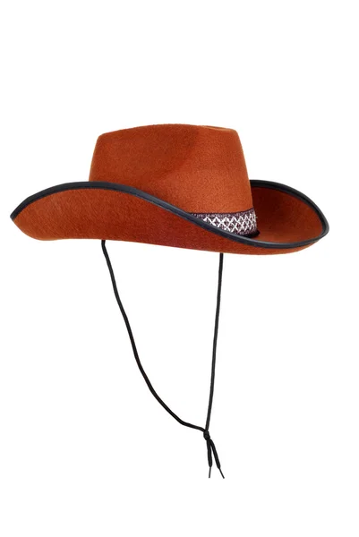 Изолированная ковбойская шляпа с ремнем — стоковое фото