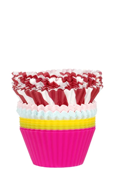 Pilha de copos de cupcake — Fotografia de Stock