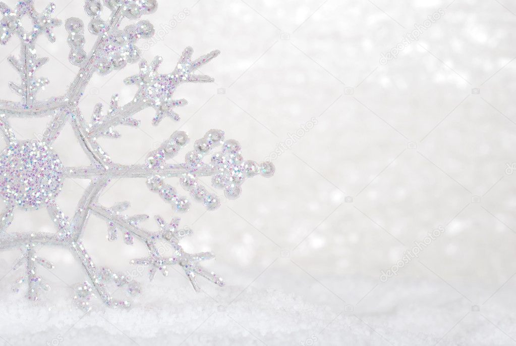 Glitter Snowflake in snow