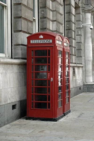 Vintage toned British telephone booths — Stock Photo, Image