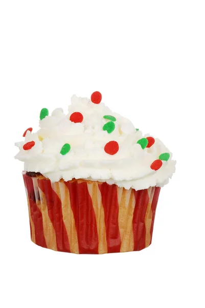 Cupcake decorado Natal isolado — Fotografia de Stock