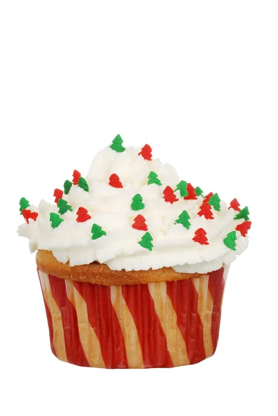 Isoleret juletræ cupcake - Stock-foto