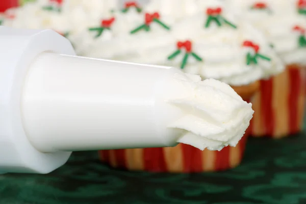 Macro icing tip with frosting — Stock Photo, Image