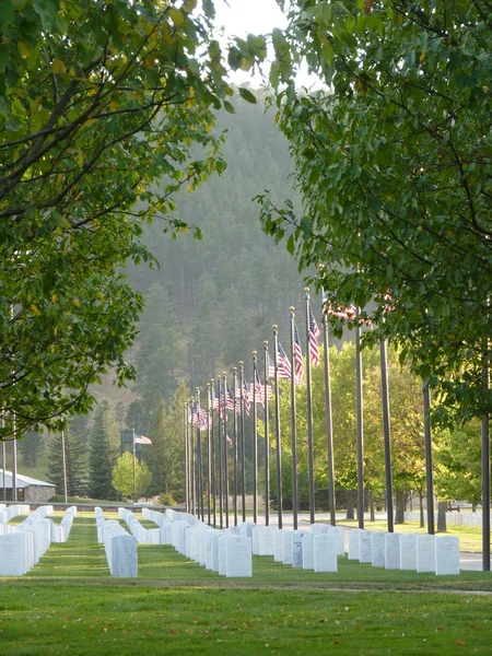 Flaggen auf Nationalfriedhof — Stockfoto