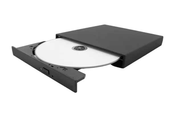 CD DVD externo magro portátil — Fotografia de Stock