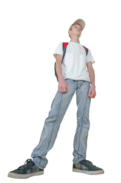 Retrato de comprimento total de uma criança escolar — Fotografia de Stock
