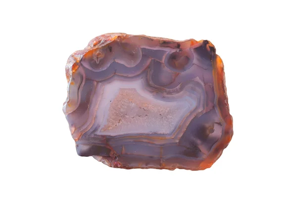 A polished, translucent slice of banded agate — Stock Photo, Image