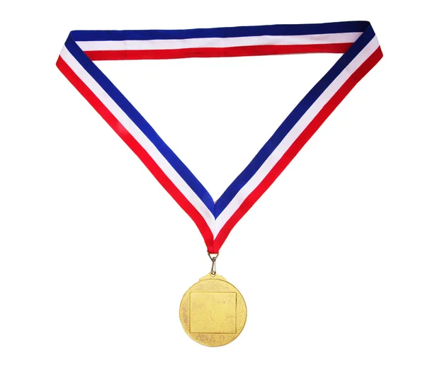 Medalla de oro en blanco — Foto de Stock