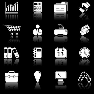 Business icons - black series clipart