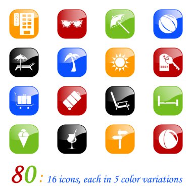 Travel icons - color series clipart