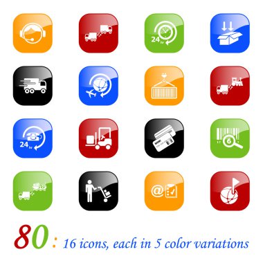 Logistics icons - color series clipart