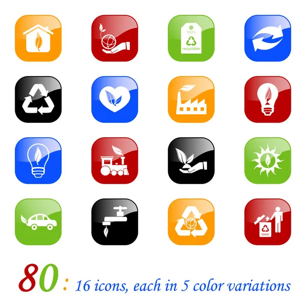 stock vector Environmental icons - color series