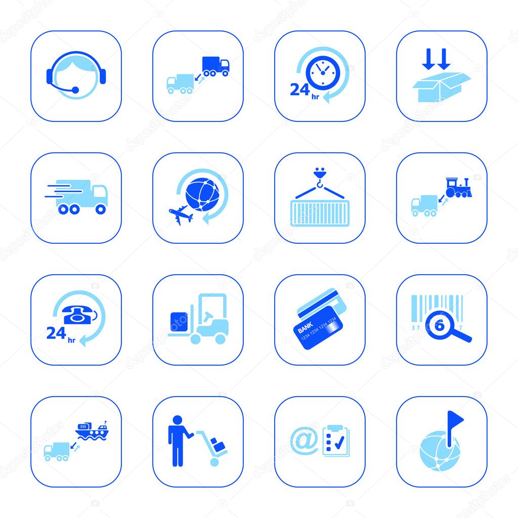 Logistics icons - blue series