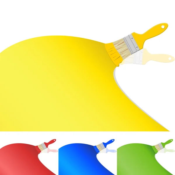 Pinsel mit Farbe — Stockvektor