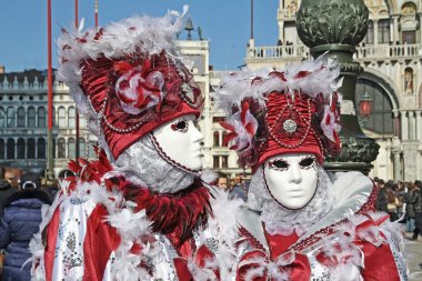 Masked persons in Venice clipart