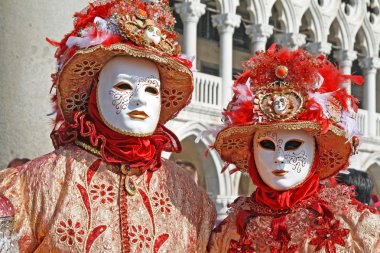 Masked persons in Venice clipart