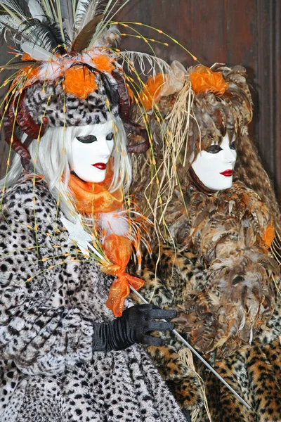 Venedik maskeli kişiler — Stok fotoğraf