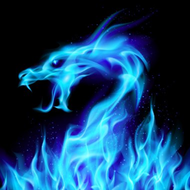 Blue fire Dragon clipart