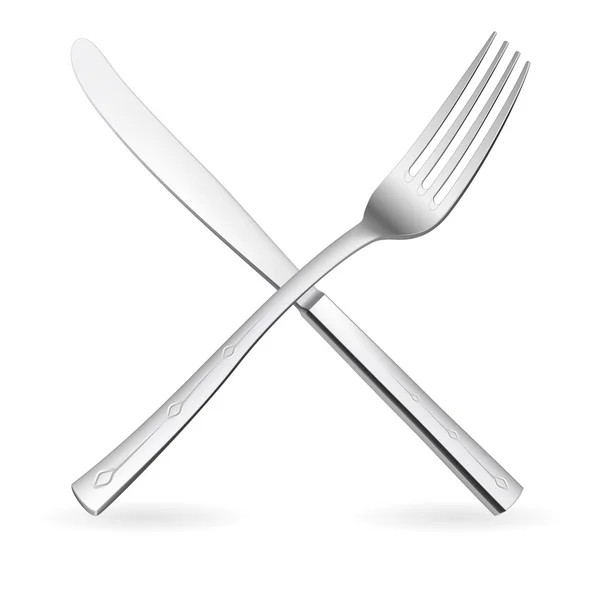 Korsade gaffel och kniv. — Stock vektor