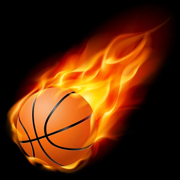 Basketbal op brand — Stockvector