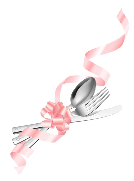 Cuillère à fourchette et couteau — Image vectorielle