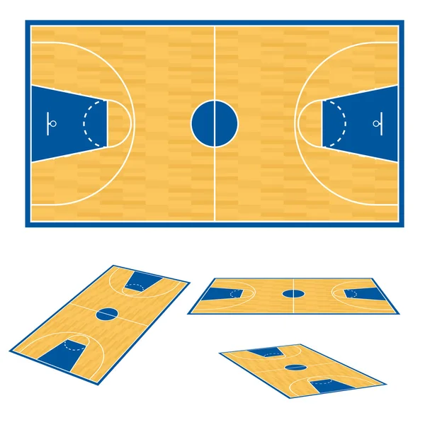 Basketbal Hof plattegrond. — Stockvector